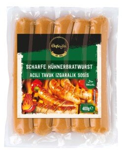 Eksioglu Sosis - Scharfe H&uuml;hnerbratwurst 400g MHD 03.09.2026